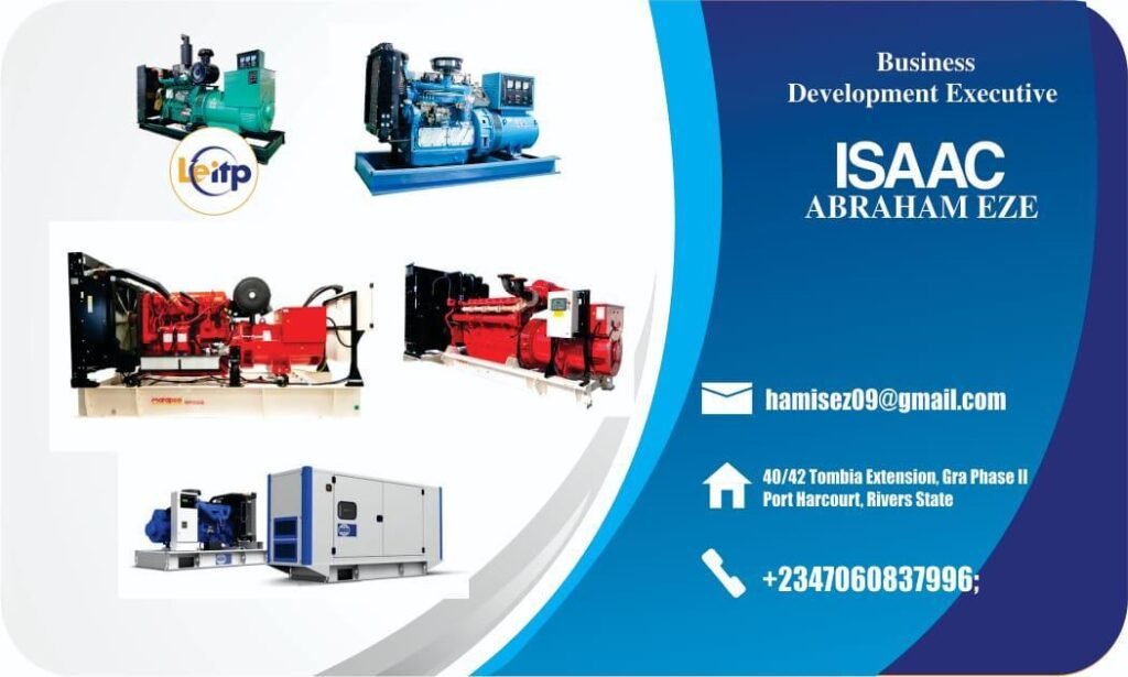 Engr. Abraham Isaac Generator Supplier in Nigeria
