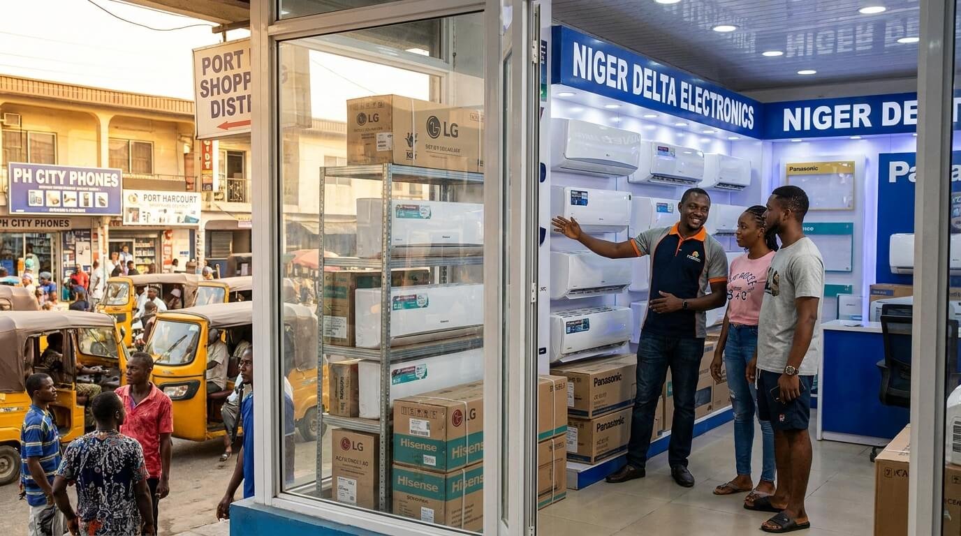 Glacvent air conditioner shop and hub at Trans-Amadi, Port Harcourt