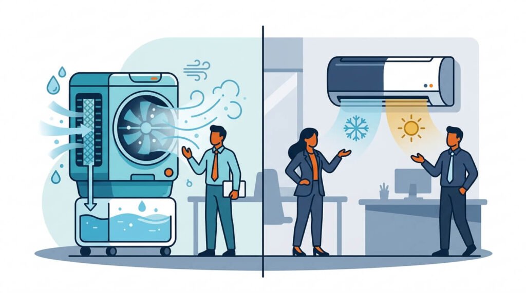 Evaporative cooling vs reverse cycle