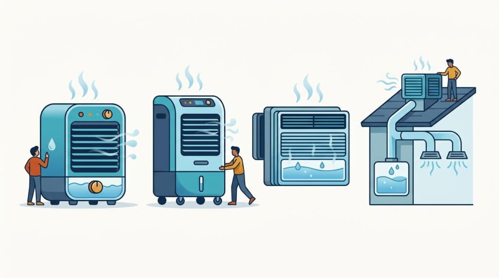 Types of Evaporative cooling systems
